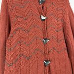 Vtg Women Cardigan Sweater XL Burnt Orange Long Photo 4