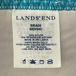 Lands' End Bikini Top Turquoise White Stripe Adjustable Size 32D/34C Photo 4