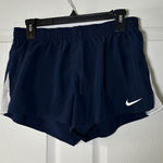 Nike Womens Running Shorts Navy Blue White Dri Fit Athletic Performance Size M Photo 0