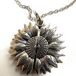 Silver tone you are my sunshine flower pendant necklace Photo 8