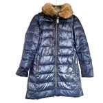 Kate Spade Faux Fur-trim Down Puffer Coat In Navy XS Photo 1