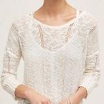 Anthropologie Adelina Knitted & Knotted White Knit Tie Back Sweater S Photo 0