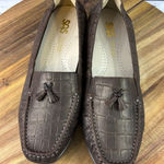 Women's SAS Brown Alligator Print Loafers 11.5 Photo 0