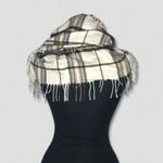 Van Heusen Van Heuse Fringe Scarf Infinity Style Plaid Pattern Cream/Beige One Size Photo 1