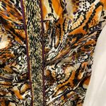 Fierce 90’s Y2K leopard purple trim ruched stretchy bodycon dress sheath mini Black Size XL Photo 6