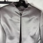 Tahari  Arthur S Levine Metallic Silver Skirt Suit Set Size 8 Petite Photo 4