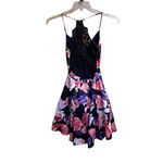 B Darlin B. Darlin Junior Girl's Navy Blue Floral Bouffant Semi Formal Dress Size 1/2 Photo 1