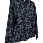 BEN HOGAN Long Sleeve Pixel Floral Quarter Zip Performance Knit Top NWOT Medium Black Photo 2