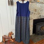 Vintage Embroidered Snowflakes Jumper Dress Blue Size L Photo 4