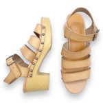 J.Crew  The Chloe Clog Platform Strappy Sandal in Saddle Tan Faux Leather Size 7 Photo 5