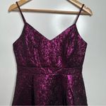 Lulus Spin The Night Magenta Jacquard Sleeveless Mini Skater Dress Size Small Photo 3