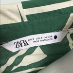 ZARA  green and cream tiered button front maxi dress size small Photo 9