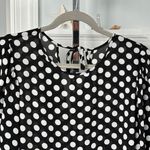 EXPRESS NWT! Sz L Black & White Polka Dot Blouse Top. Too Cute!! Photo 2
