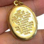 Praying Hand Vintage Locket Etched Floral Pendant Gold Tone Prayer Open Closed Photo 3