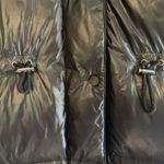 ZARA  Woman‎ Down Puffer Coat Black Faux Fur Trim Hooded Longline Jacket Large Photo 9