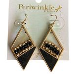 NWT Periw by Barlow Gold Tone Diamond Shaped Fish Hook Style Earrings Photo 0
