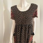 Doll Style Vintage S. Roberts Rayon Dress Black Brown Fall Fashion L/XL Size L Photo 1