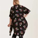 Torrid | Size 1X/2X | 100% Rayon Black Floral Shirttail Kimono Cardigan Duster Photo 1