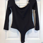 BRAND NEW‎ Black Bodysuit Long Sleeve Square Neck Modern Minimalist Style Medium Photo 0