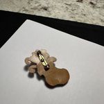 Hallmark 1985 Cards Brown Bear In Stocking Candy Cane Christmas Brooch Pin Photo 5