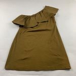 A New Day Mustard Brown Ruffle One Shoulder Jersey Knit Mini Dress L Photo 0