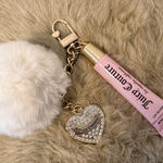 Juicy Couture Pink Lip Gloss and White Pom Pom Keychain Photo 0