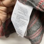 Madewell Shirt Women's Large Grey Red Striped VNeck Long Sleeve Cotton Blend Photo 2