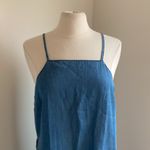 Life in Progress  Side Slit Tunic Womens Sz Medium Chambray Adjustable Strap Photo 2