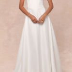 NEW Lulus Size XL FLAW Gratitude White Floral Embroidered Strapless
Maxi Dress Photo 0