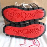 Christian Louboutin Lock Cool Metallic Croc-Embossed Leather Chunky Sandals Photo 11