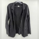 Athleta Stellar Blazer Black Size Medium Open Long Lined Standing Collar Photo 1