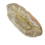 Vintage 80s Vanessa Metallic Gold Purse Long Chain Kiss Lock Evening Puff Pouch Photo 6