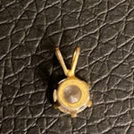 Minimalist Dainty Gold Tone Solitaire Pendant Clear Stone Unbranded Photo 4