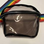 Clear black Fanny pack with rainbow strap great for everyday or concerts Photo 2