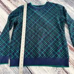 Lands’ End Cotton Blend Plaid Crewneck Sweater​ Blue Photo 6
