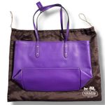 Coach City Zip Tote in Crossgrain Leather F37785 Purple Handbag Purse Dust Bag Photo 4