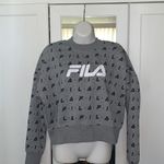 FILA NWT  All Over Logo Crop Crew Sweater Photo 0