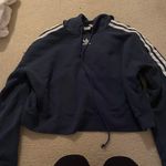 Adidas Navy Blue Cropped Sweatshirt Photo 1