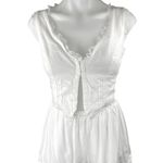 Princess Polly White Lace Sleeveless Crop Top High Rise Shorts 2 Piece Set 8 Photo 0