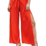 Young Fabulous and Broke On The Road Abigail Red Orange Wide Leg Side Slit Pants Photo 0