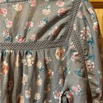 Lucky Brand  Printed Peasant Brown Pink Floral Top Blouse with Lace Trim SP Photo 3