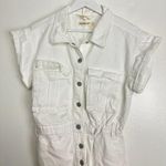 BLANK NYC Denim Raw Hem Romper in Wash Club Soda Size Small Photo 3