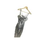 Micas Silver Metallic Sweatheart Neck Midi Dress S Sleeveless Formal NEW Photo 1