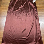 Hiatus Size L Brown Silky Midi Skirt Photo 0