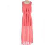 Three Hearts Pink chiffon lattice back maxi dress size medium Photo 2