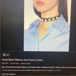 Fendi  Black Ribbon And Pearls Choker - Rare & HTF Photo 11