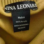 Nina Leonard Nina‎ Leonard QVC top off shoulder fringed knit long sleeves Medium NWT Photo 5