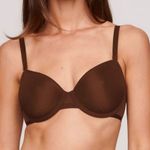 CUUP The Demi Spacer Chocolate Brown Mesh Underwire Bra Size 34 E / DD Photo 0