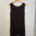 ALBION FIT Albion Yes Please Black Sleeveless Wide Leg Jumpsuit‎ Drop Crotch Photo 9