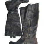 BORN Black Leather Knee High Boots Women's 6.5 M W32399 Side Zip Comfort Photo 0